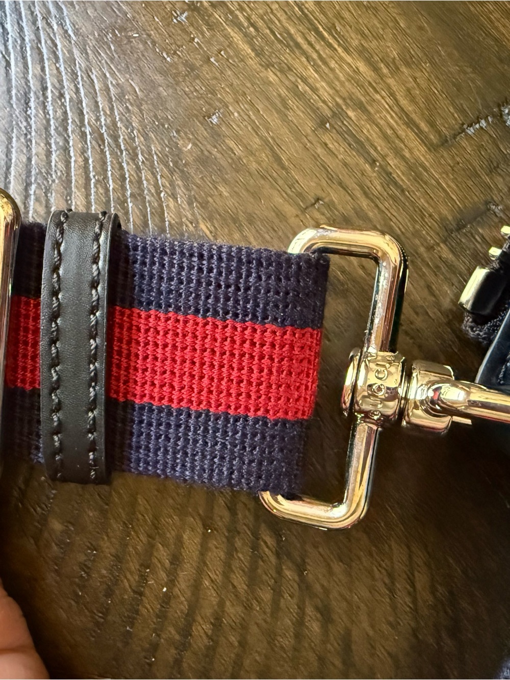 Gucci Gray GG Supreme Messenger Bag with Red-Blue Web Strap - Picture 7 of 10